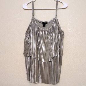 Lane Bryant Women's Size 22/24 Adjustable Spaghetti Straps Gorgeous Silver Bling